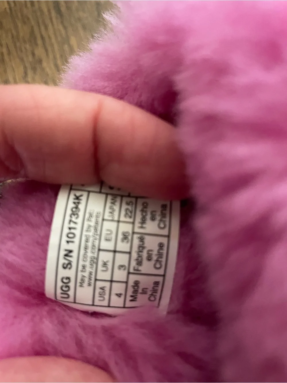 UGG Bright Lilac Bow Shearling Kids Boots - Size 4